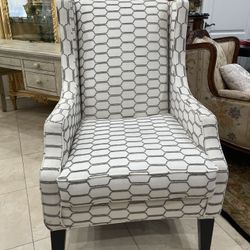 Modern Wing high back Chair geometric pattern🌷