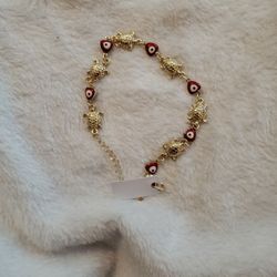 Turtle Red Evil Eye Bracelet 