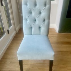 Blue Tufted Dining Chairs Set of 6