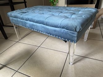 Velvet Bench / Ottoman – Blue 