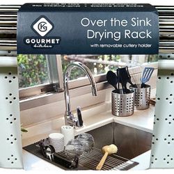 Over the Sink Drying Rack with Removable Cutlery Holder