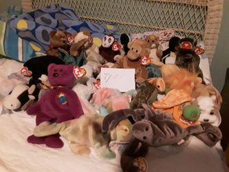 Lot of  25 TY Beanies. TY #1 