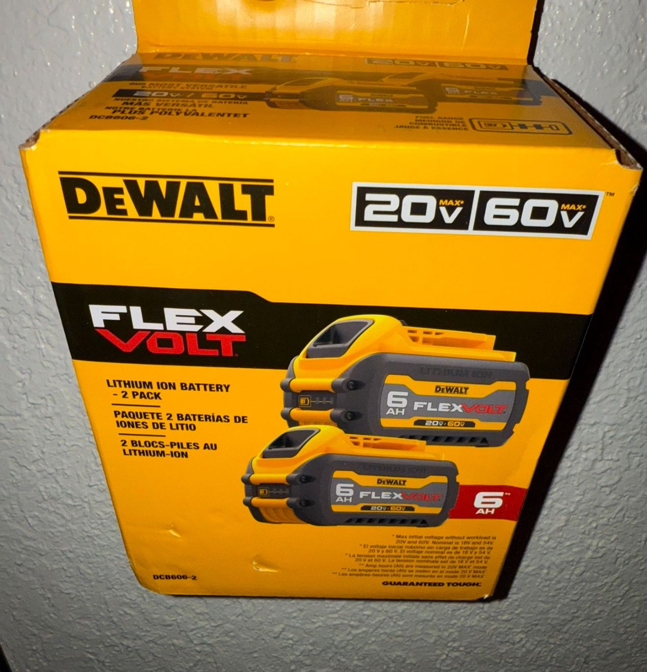 Dewalt 2 Pack 20v/60v 6ah batteries
