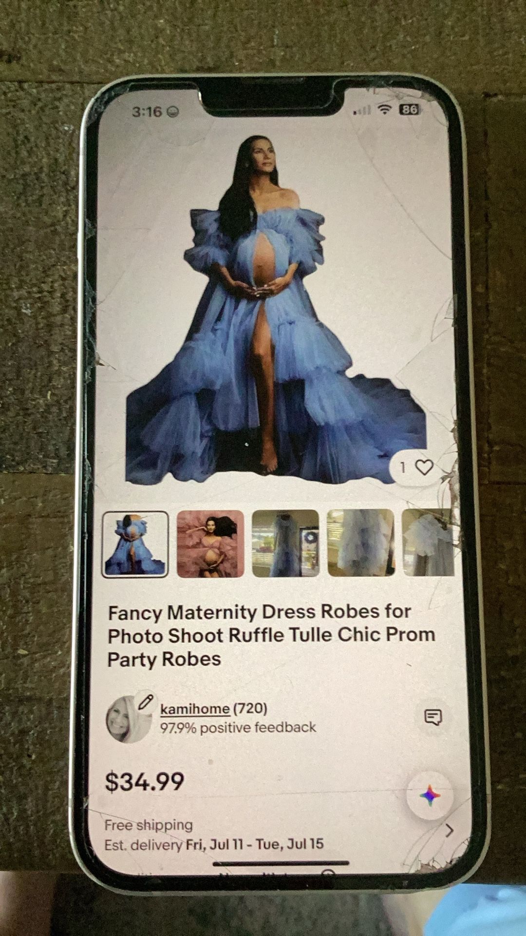 Fancy Maternity Dress Robe Photo shoot Baby Boy Ruffle Tulle Blue