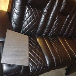 Black Couch (Authentic Leather) 2 Piece Set