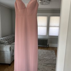 Pink Rose Evening Bridesmaid Dress