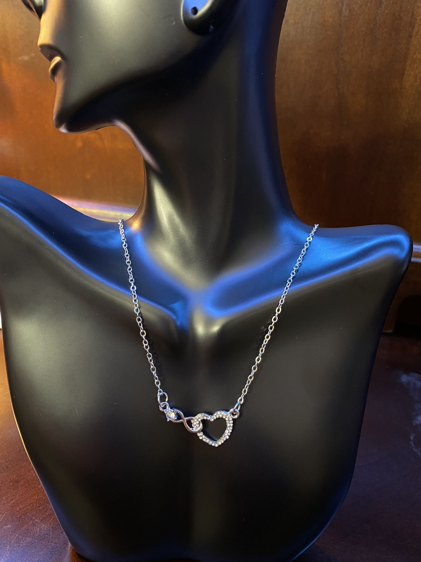 Rhinestone Heart Necklace 