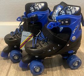 Youth Size- Blue & Black Roller Skates
