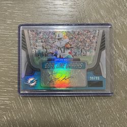 Panini Goal Line Graphs Jaylen Waddle Auto Miami Dolphins Card #90/99