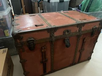 Antique Red Steamer Trunk