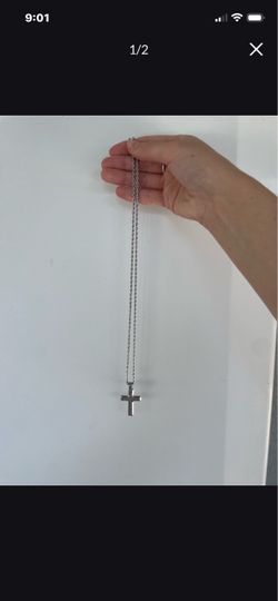 New Silver Cross Pendant Chain Necklace
