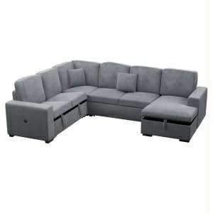 New 92x119x60 Sleeper Sectional Couch With Storage
