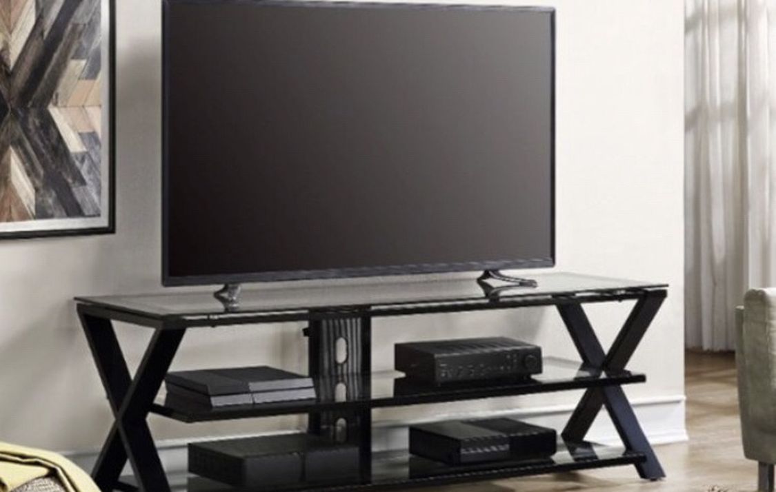 Whalen Furniture - 75" TV Console For Most Flat Panel TVs Up to 75" - Black