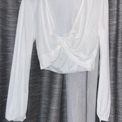 White Cropped Blouse