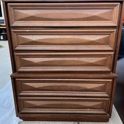 Vintage Tallboy 5 Drawer Dresser