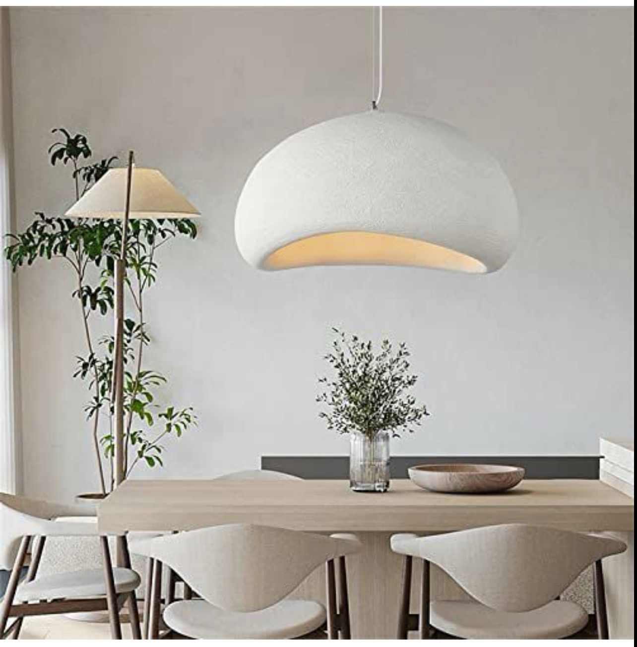 JAYMP 40cm Modern Pendant Light for Dining Room Kitchen Island Hallway Restaurant Hanging Lamp E26 Base Japanese Wabi-Sabi Style Bird Nest Shape Light