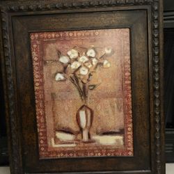 Large Framed Floral Wall Art – 24” x 36”