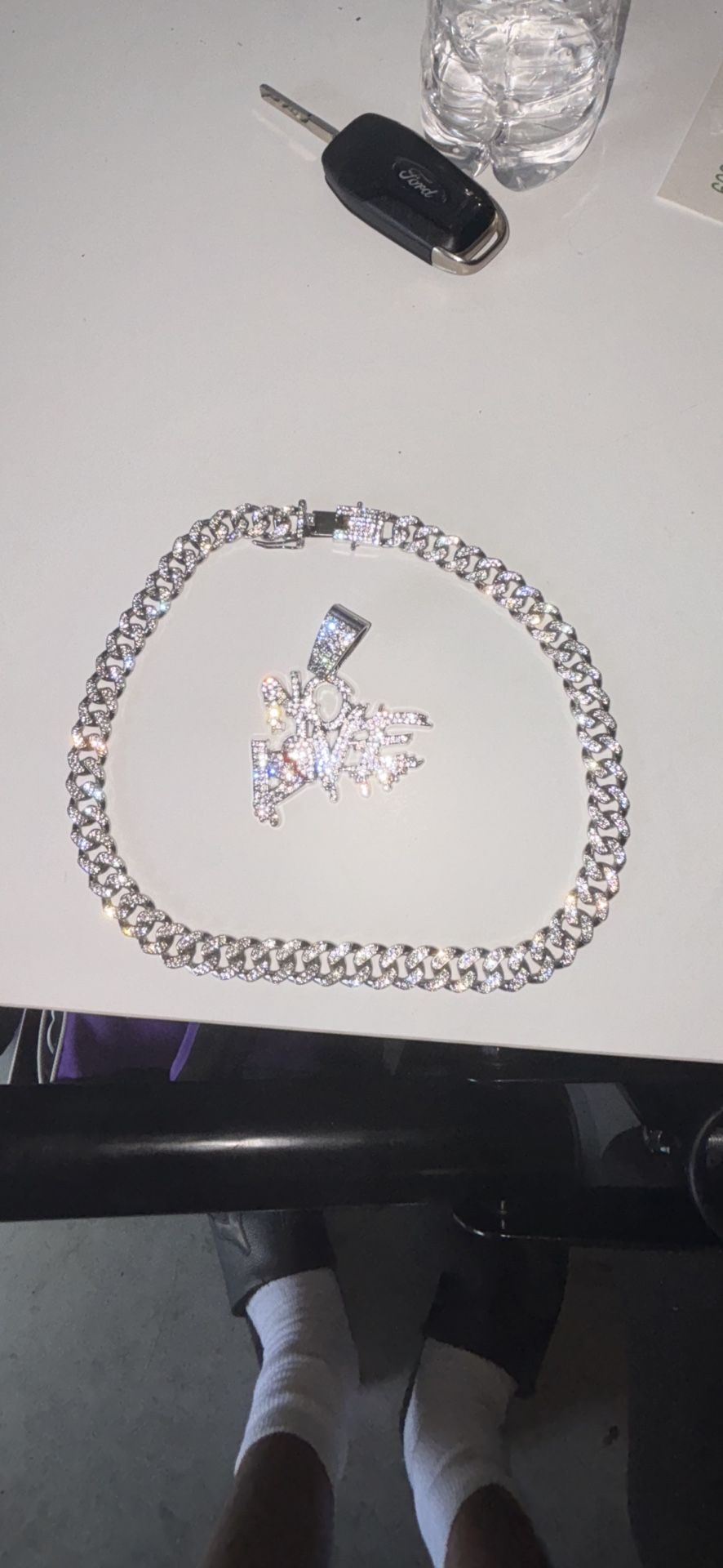 Moissanite Vvs High quality Cuban Link Chain+ Pendant