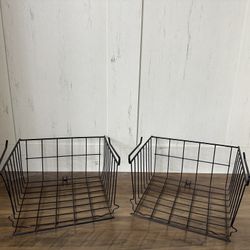 Ste Of Two Under Shelf Black Wire Basket IKEA Gorm Clip On Basket
