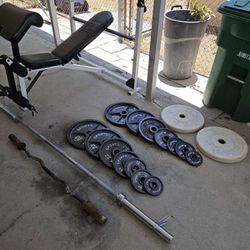 Bench Press, Bars, And Weights