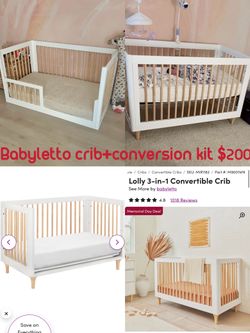 Babyletto 3in 1 Crib With Conversion Kit +Mattress