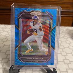 Justin Jefferson Blue Wave 2022 Panini Prizm