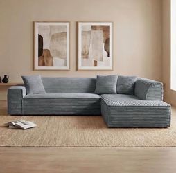 100% Brand New in box 112" Modular L-Shaped Sofa, Oversized Boneless Couch, No Assembly Required