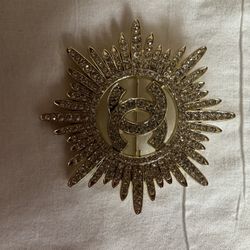 Gold Double C Brooch