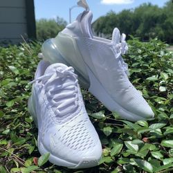 Nike Air Max 270 (gs) White/ White-metallic Silver