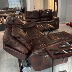 Sectional Leather Couch And Love Seat