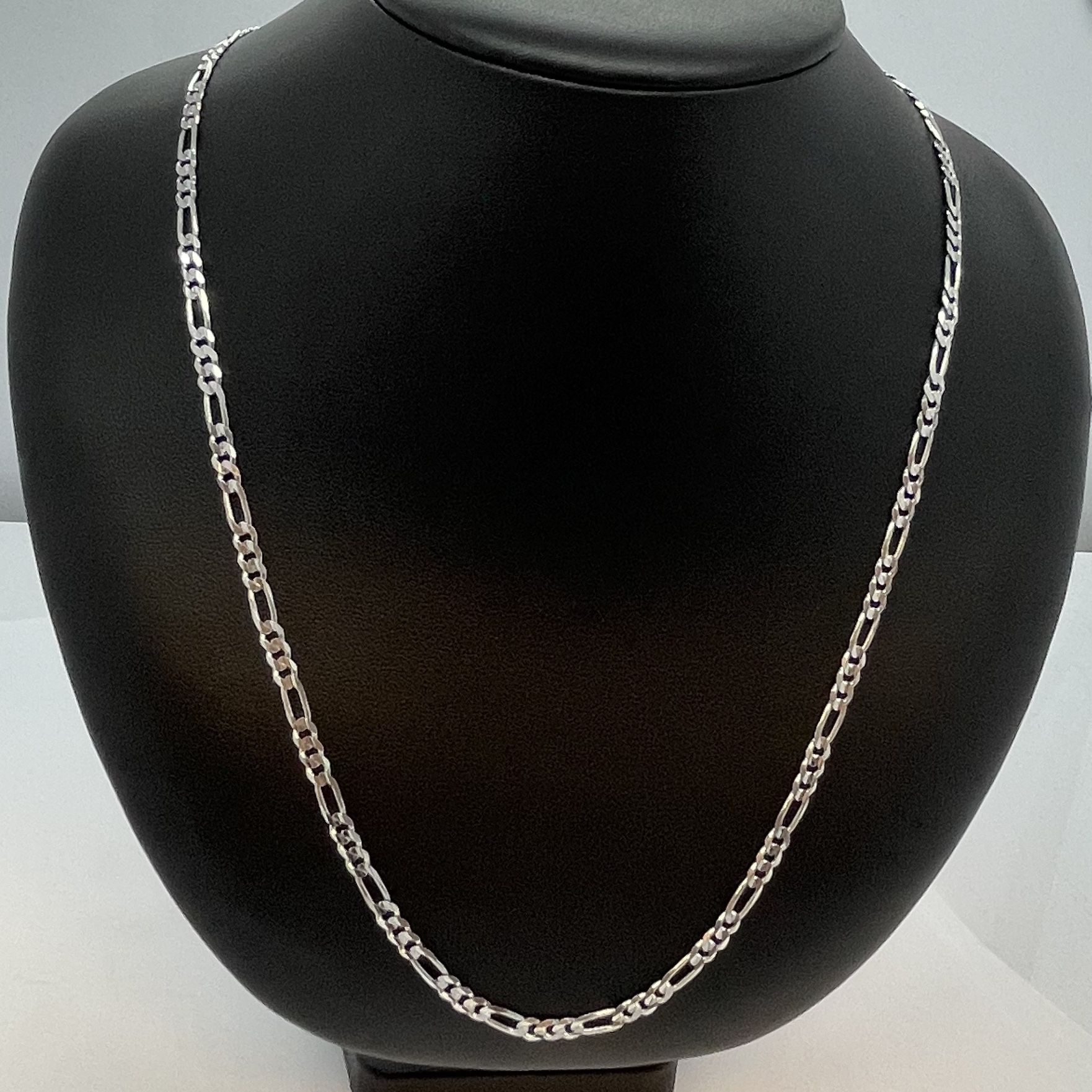 14k White Gold Figaro Chain .New