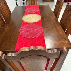 Brown Dining Table Heavy Wood