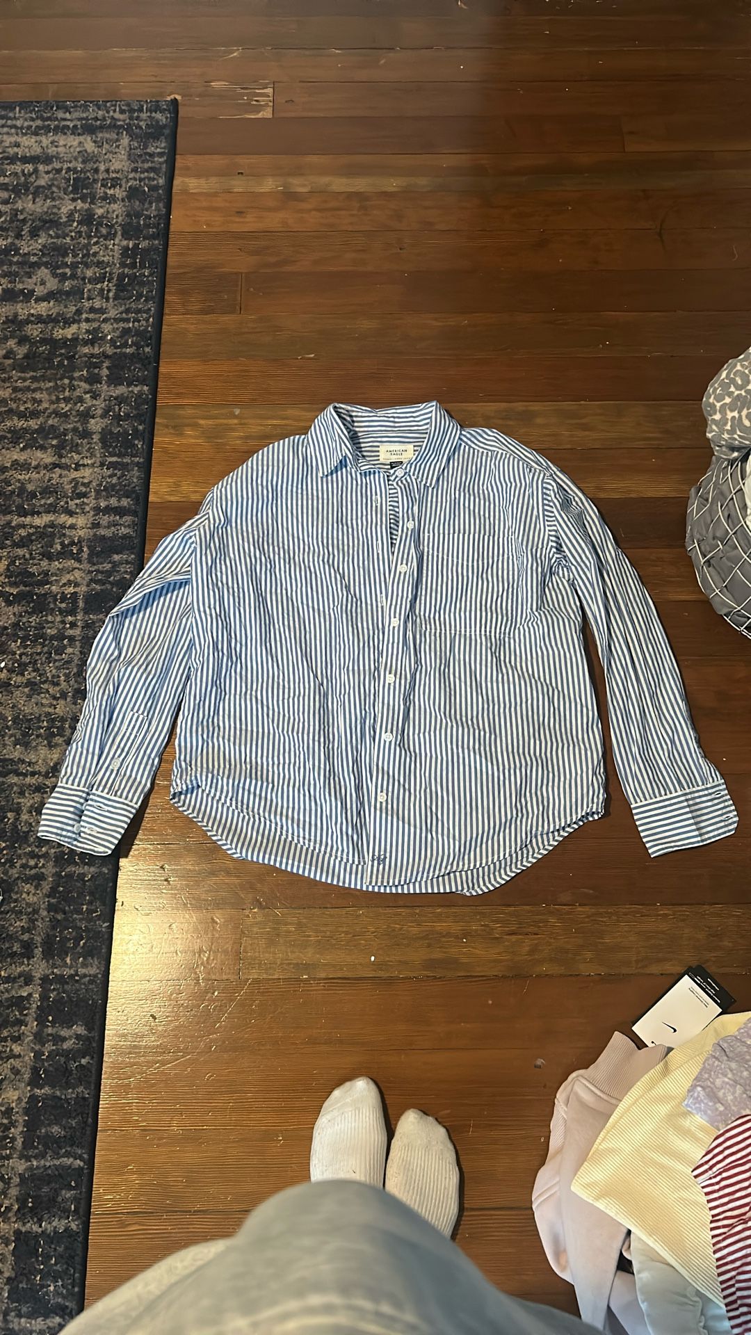 Blue Striped Button Up