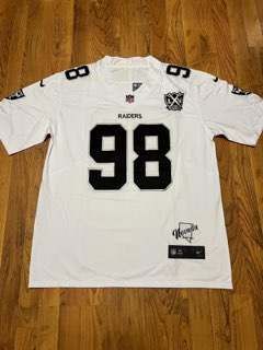Brand new never worn White Custom Style Las Vegas Raiders Maxx Crosby stitched Jersey