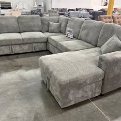 New 92x119x60 Sleeper Sectional Couch With Storages And USB / Free Delivery 