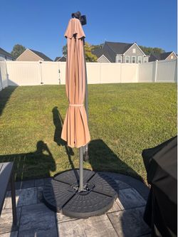 Patio umbrella with lights