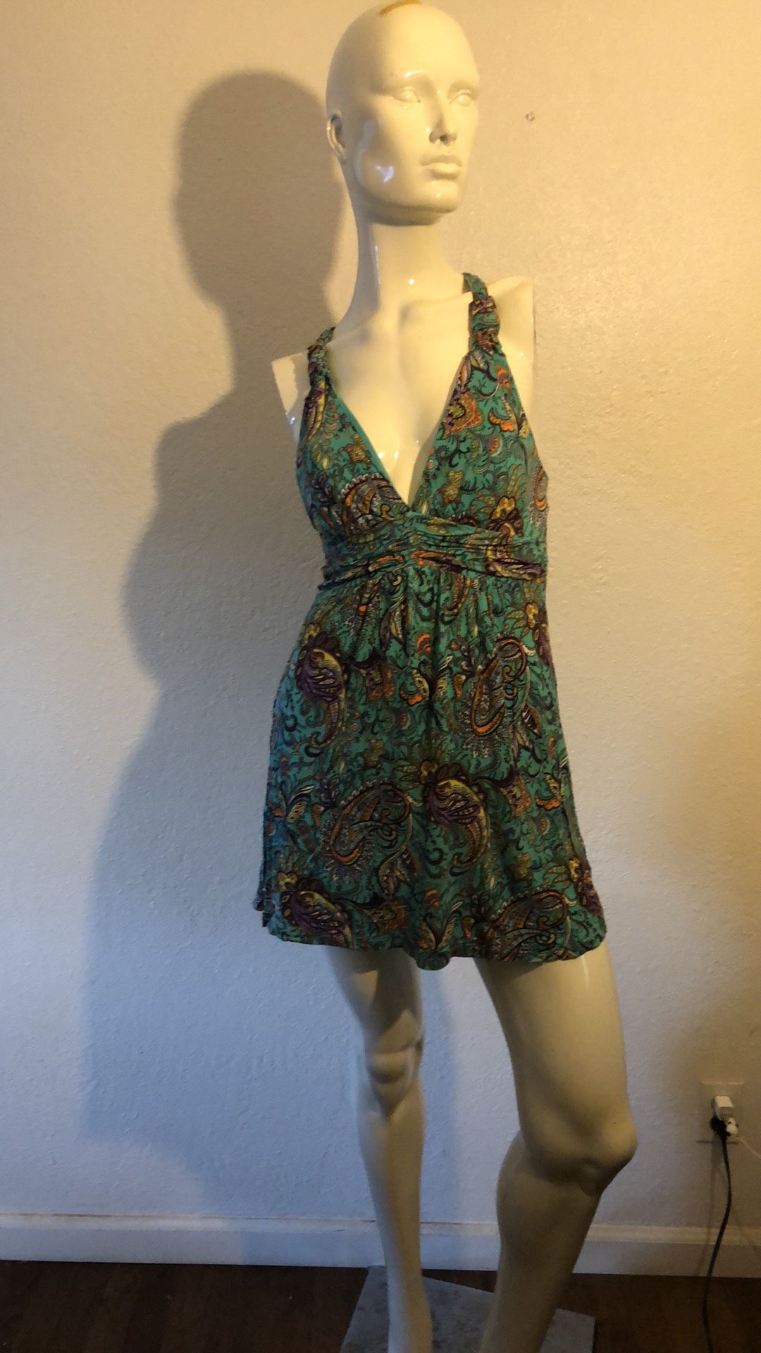 Beautiful V-Neck Sleeveless Summer Mini Dress Or Tunic