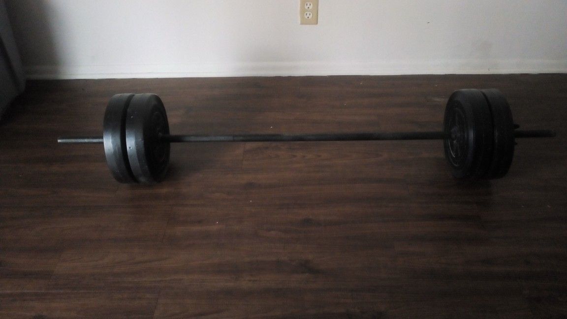 60 ld curl bar and weights