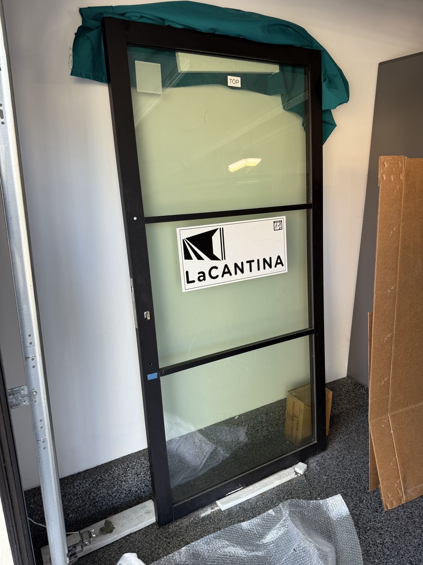 🔥 NEW LaCantina Black Aluminum Swing Door  - Low-E Glass, Never Installed