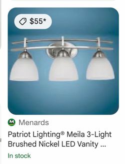 Patriot Lighting Meila 3-Light Brushed Nickel Vanity Light