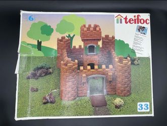 Vintage Teifoc Knights Castle Set 33 Bricks & Mortar Building Kit Partially Used