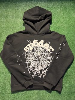 Sp5der Black Hoodie Spider Web Graphic