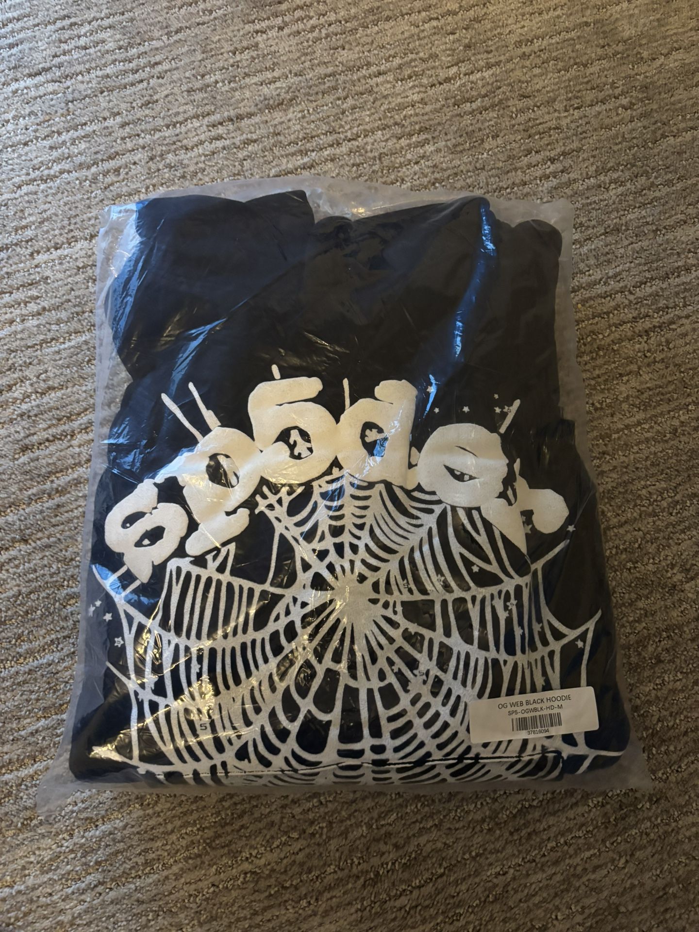 ….BRAND NEW… Sp5der Hoodie OG Web Black