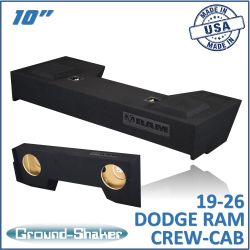 black 10" dual sealed sub box, fits 19-26 dodge ram 1500 crew-cab