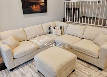 NEW‼️ 4-Pc Corduroy Sectional Sofa Set