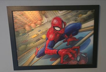 3D Spider-Man Framed Art Print