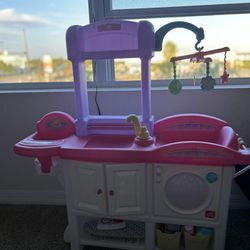 Doll Baby Station High chair, Bed & Laundry