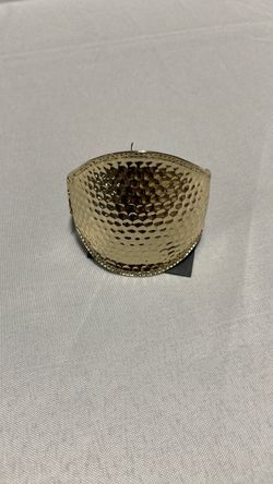 Gold Hammered Metal Cuff Bracelet