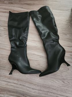 Black knee high boots