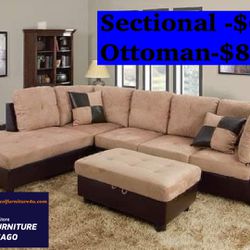 Brand New Beige Sectional Sofa Couch 